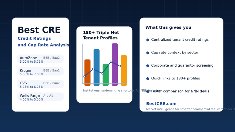 Best CRE Credit Ratings and Cap Rate Analysis: 180+ Triple Net Tenant Profiles in One Place