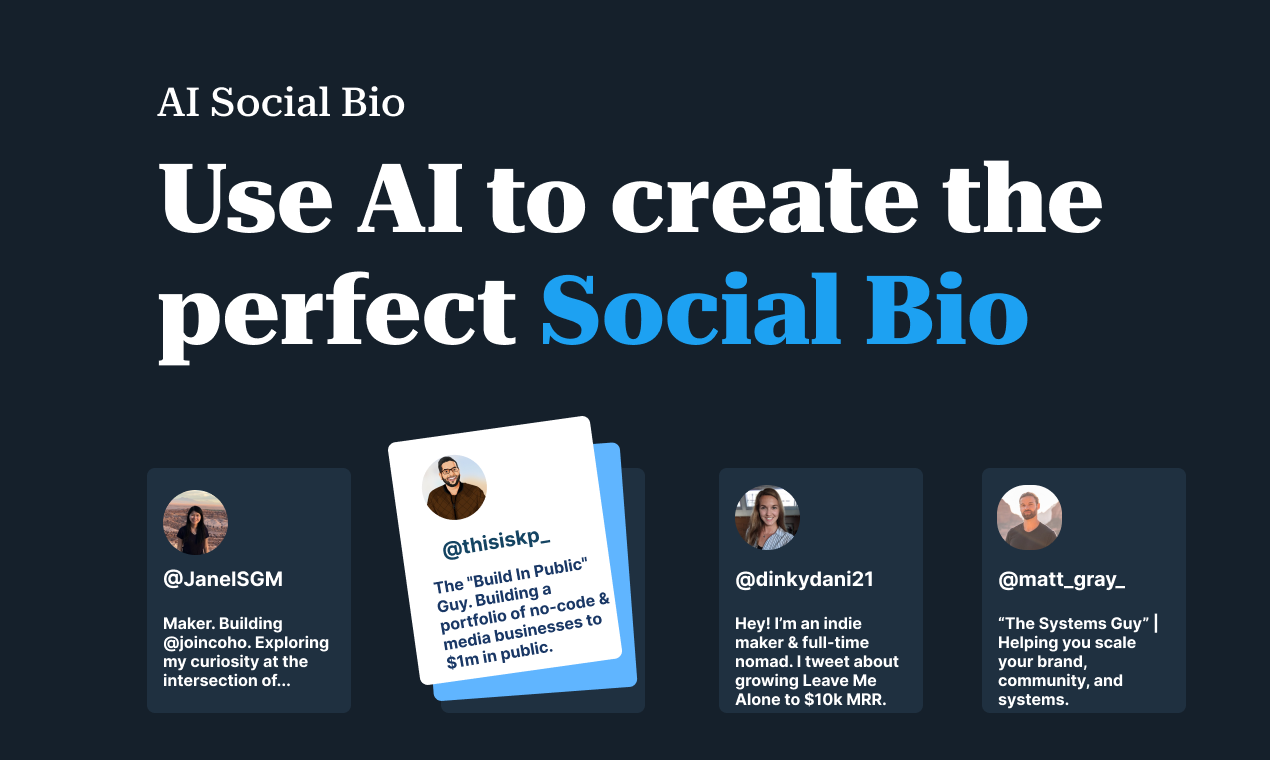 AI Social Bio Review: An artificial intelligence wrapper for generating basic social media profile biographies