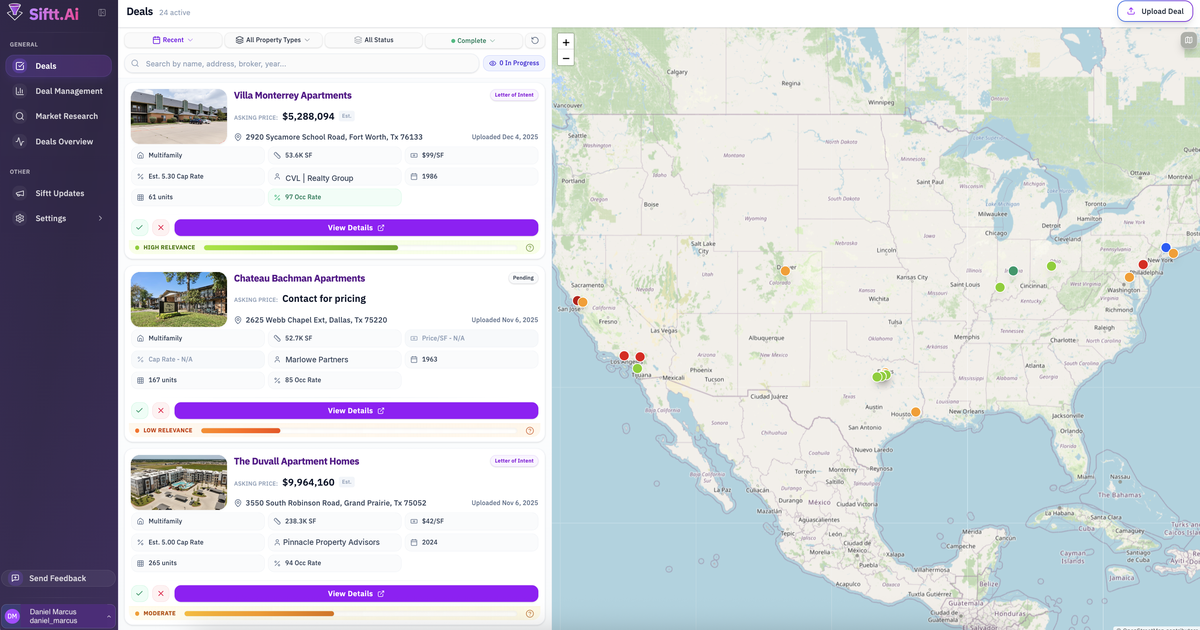 Siftt AI Review: AI-powered deal screening and underwriting automation for commercial real estate acquisitions